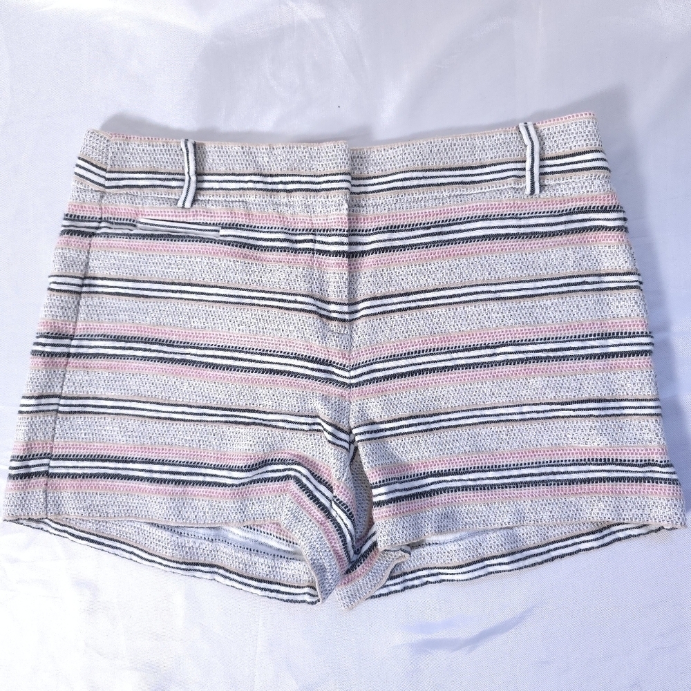 Loft Striped Cotton/Linen Blend Women's Shorts Size 6